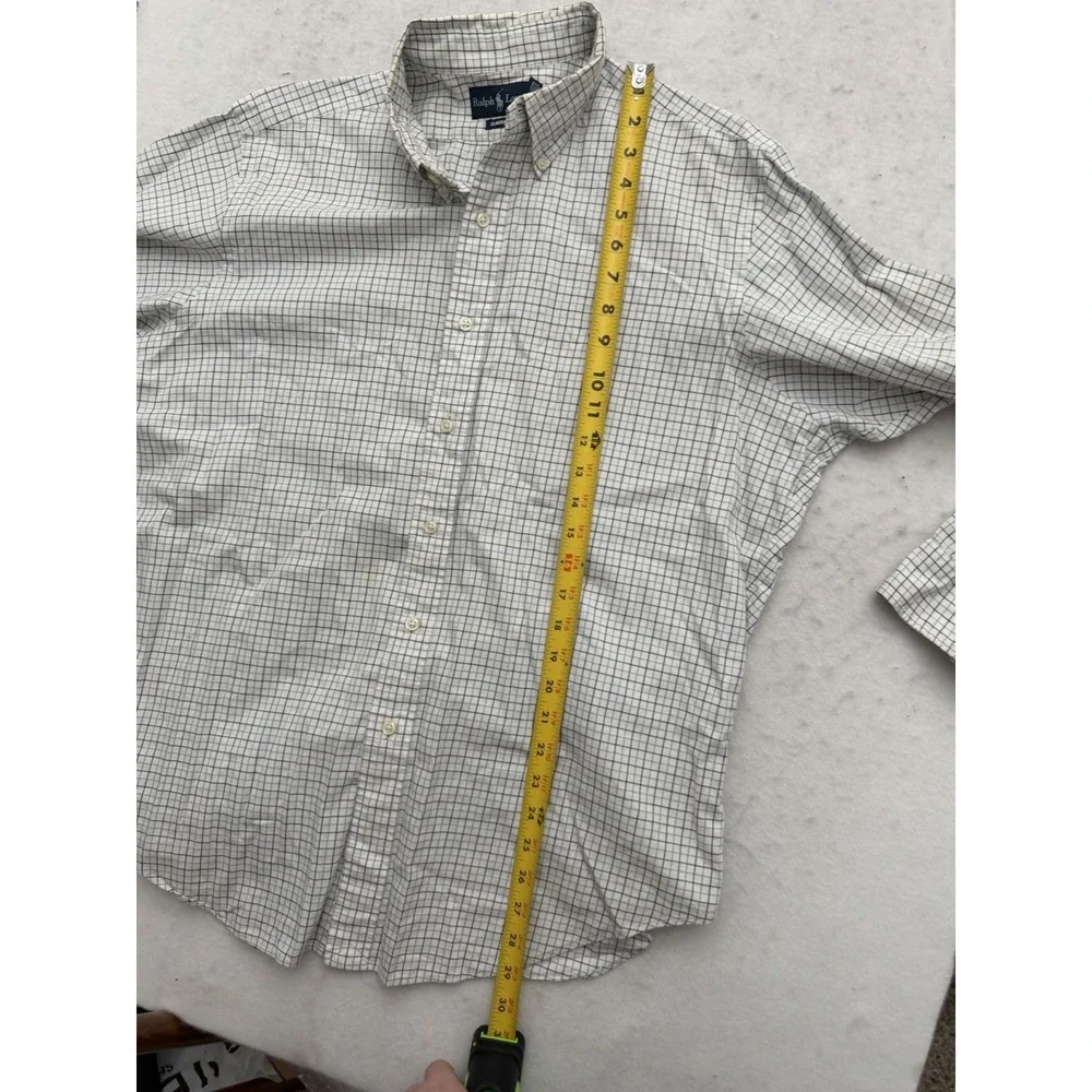 Polo Ralph‎ Lauren Men's L Classic Fit Windowpane Check Button Down Shirt Pony
